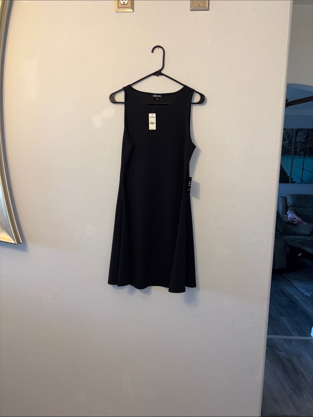 Express Black Sleeveless Fit-and-Flare Dress